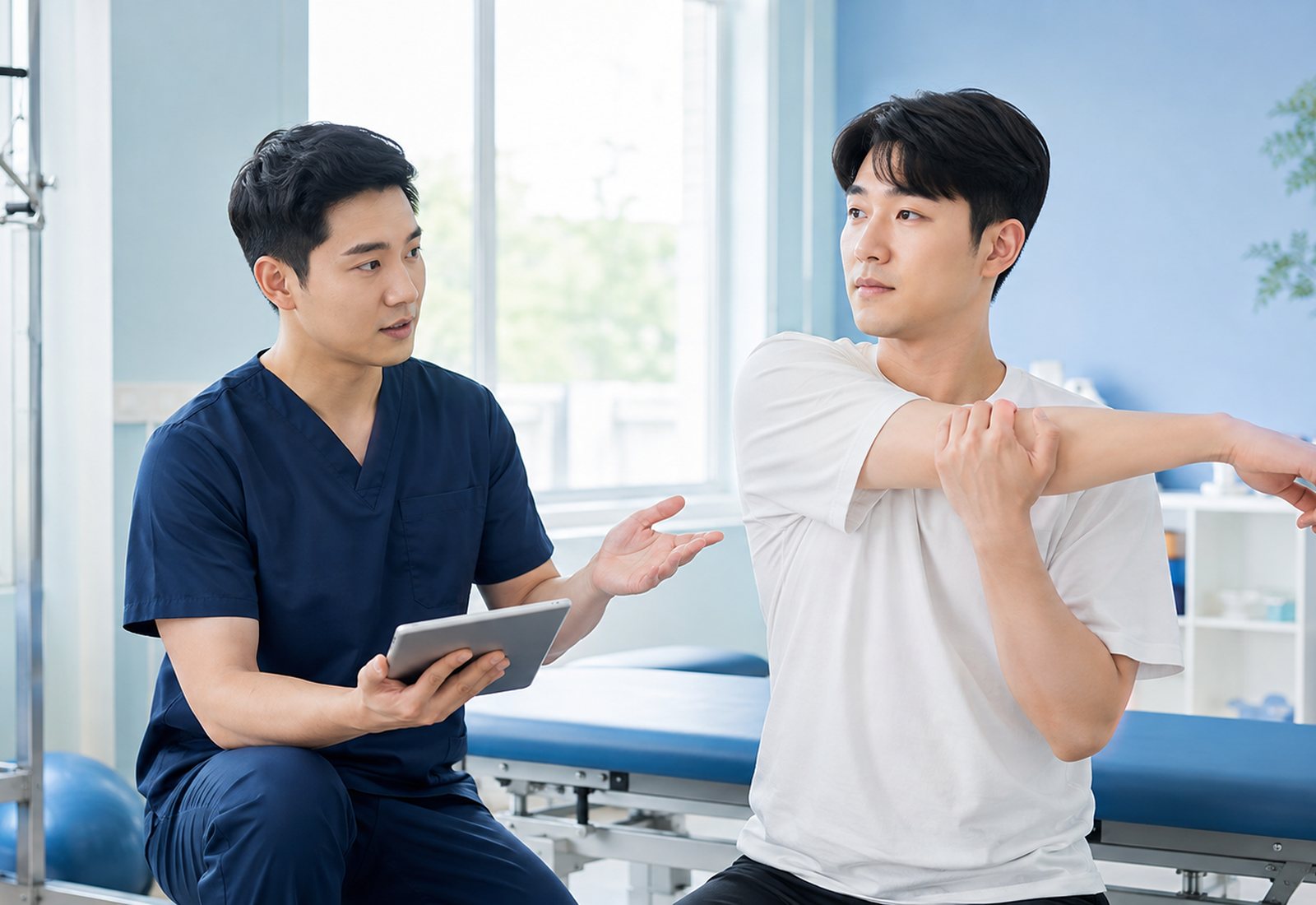 치료 전에 움직임과<br>기능을 먼저 확인합니다.